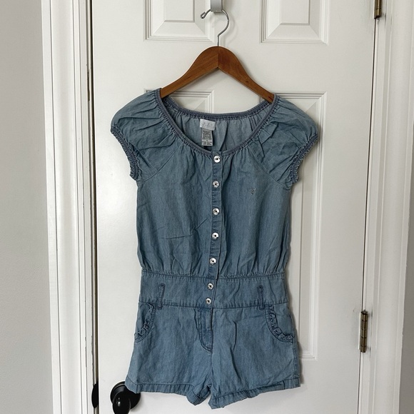 Guess girls’ blue chambray romper, size 10 (youth) - Picture 1 of 6